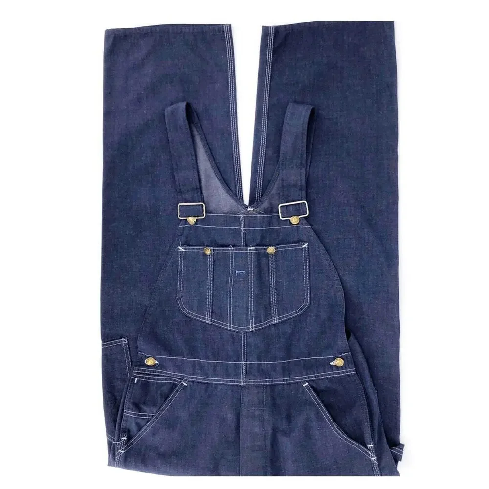 70s dark denim overalls Sears 1970s vintage